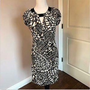 MAX MARA Graphic Print Cap Sleeve Dress SZ 8